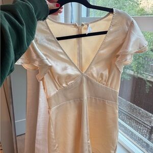 Elegant Cream V-Neck Romper